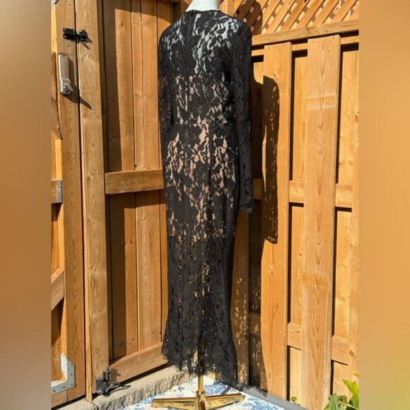🆕 BRONX & BANCO 🧿 NWOT Colette Noir Black Lace Gown, Sz L US 8 - Picture 8 of 15